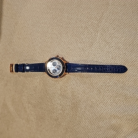 Navy Blue and Rose Gold Women's or Men's Swarovski Octea Lux Watch - Picture 2 of 4